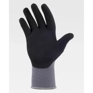 Guantes, pack 12 pares WorkTeam G5020, Gris/Negro, vista de la palma