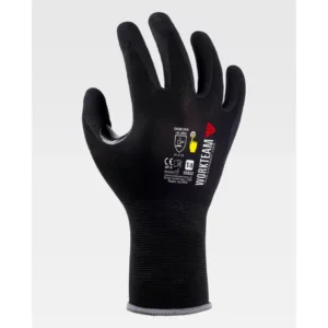 Guantes, pack 12 pares WorkTeam G5022, Negro/Negro, vista dorsal