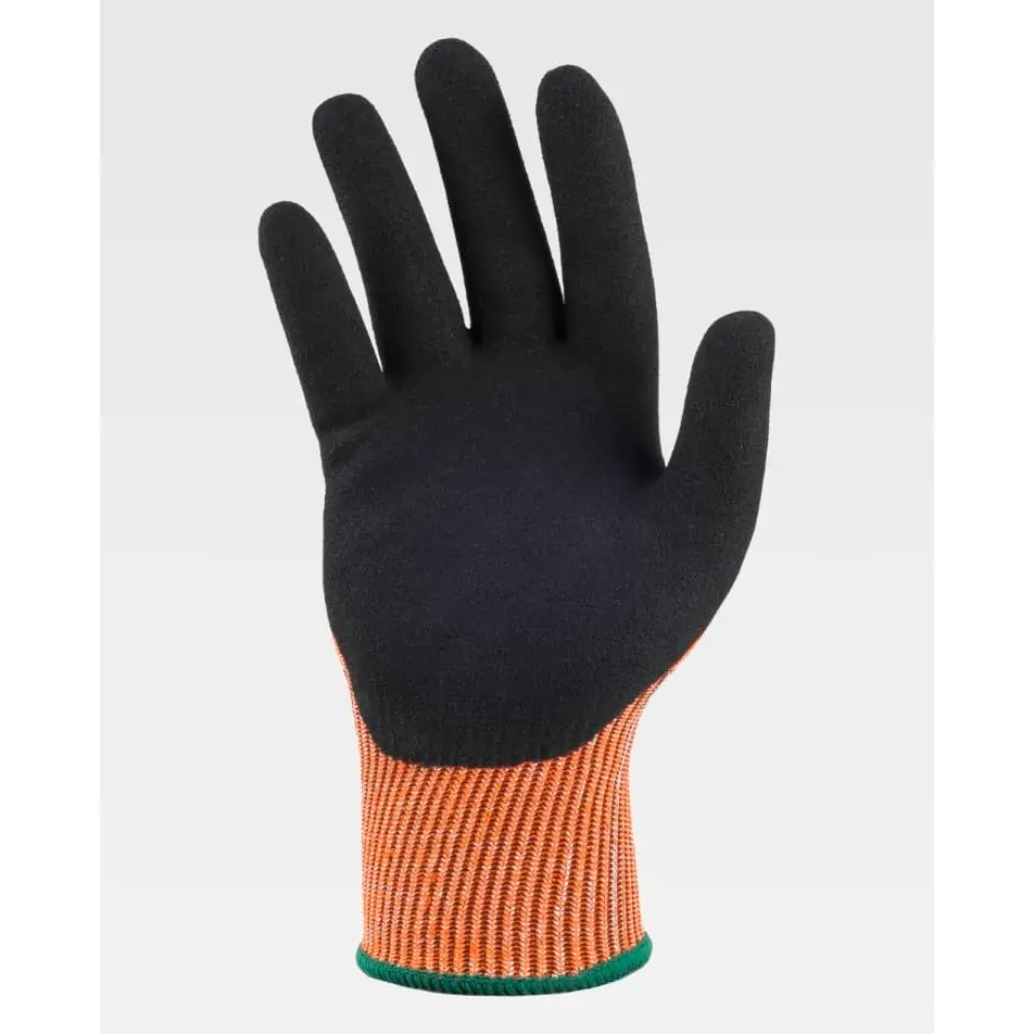 Guantes, pack 12 pares WorkTeam G5510 5 Guantes, pack 12 pares WorkTeam G5510, Naranja flúor/Negro, vista de la palma