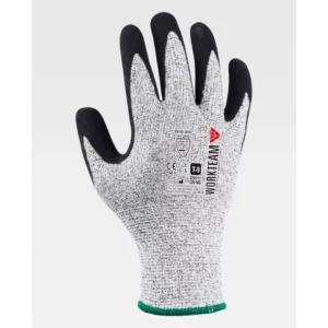 Guantes, pack 12 pares WorkTeam G5511, Gris/Negro, vista dorsal