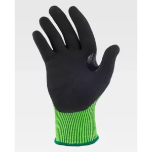 Guantes, pack 12 pares WorkTeam G5520, Verde/Negro, vista de la palma