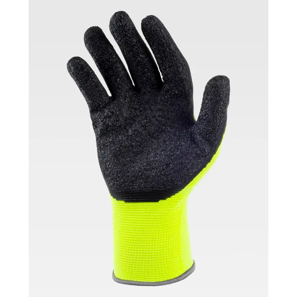 Guantes, pack 12 pares WorkTeam G6000 2 Guantes, pack 12 pares WorkTeam G6000, Amarillo flúor/Negro, vista de la palma