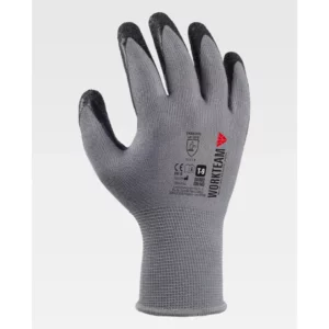 Guantes, pack 12 pares WorkTeam G6000, Gris/Negro, vista dorsal
