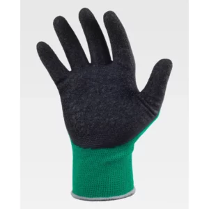Guantes, pack 12 pares WorkTeam G6000, Verde/Negro, vista de la palma
