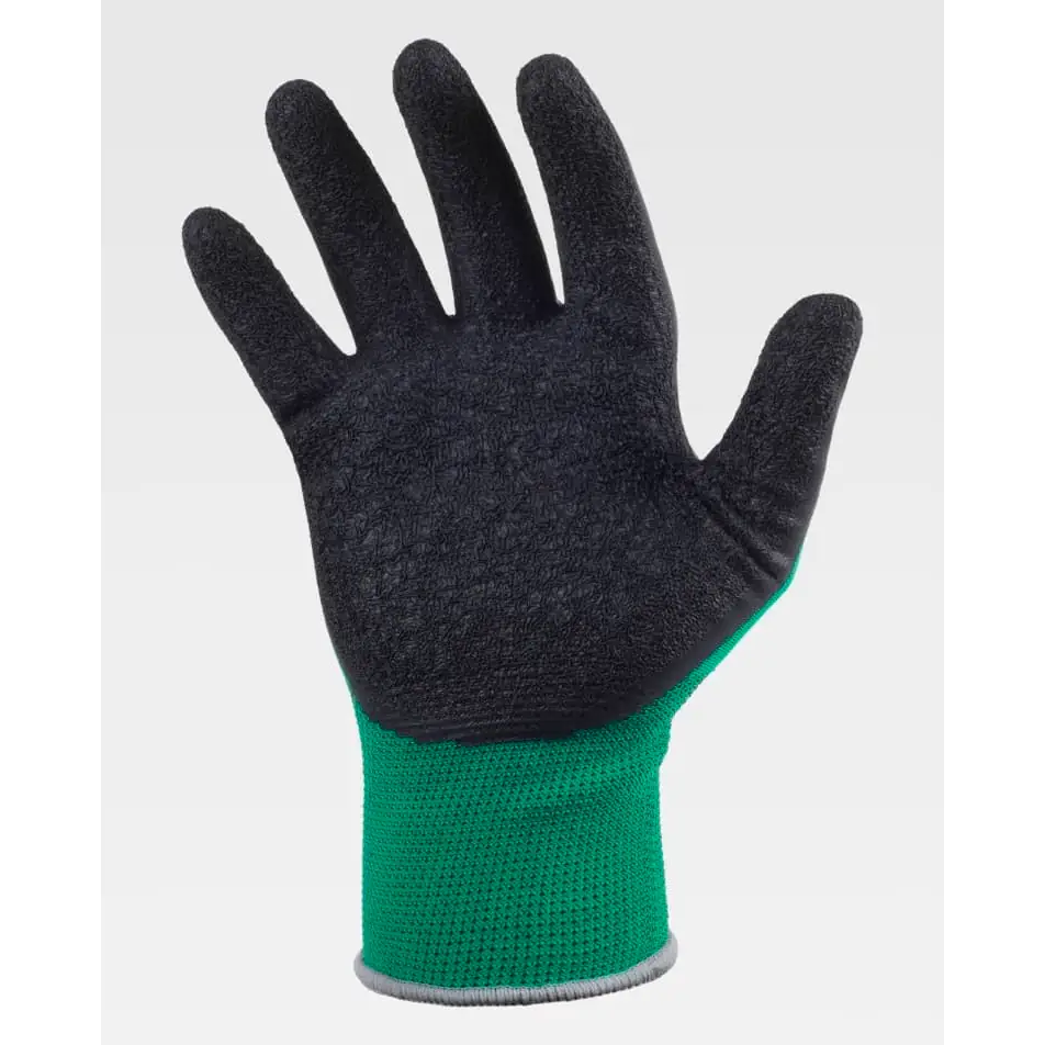 Guantes, pack 12 pares WorkTeam G6000 10 Guantes, pack 12 pares WorkTeam G6000, Verde/Negro, vista de la palma