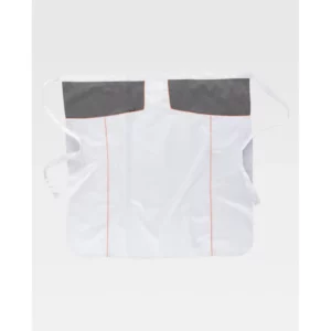 Delantal francés extralargo WorkTeam M240, Blanco/Gris/Naranja flúor, vista frontal