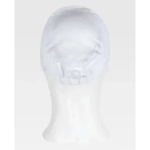Gorro de rejilla WorkTeam M615, Blanco, vista posterior sobre maniquí