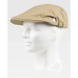 Boina inglesa de canvas WorkTeam M675, Beige, vista oblicua oficial sobre maniquí