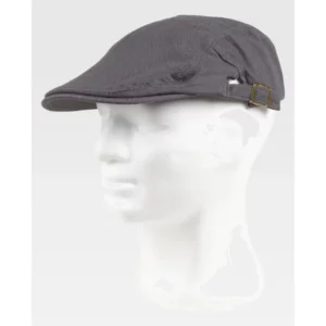 Boina inglesa de canvas WorkTeam M675, Gris, vista oblicua oficial sobre maniquí
