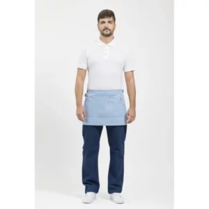 Delantal francés corto canvas WorkTeam M713, Celeste, vista con persona