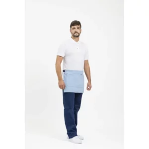 Delantal francés corto canvas WorkTeam M713, Celeste, vista con persona