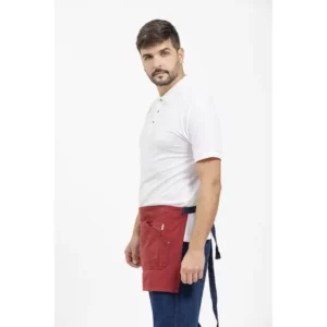 Delantal francés corto canvas WorkTeam M713, Granate, vista con persona