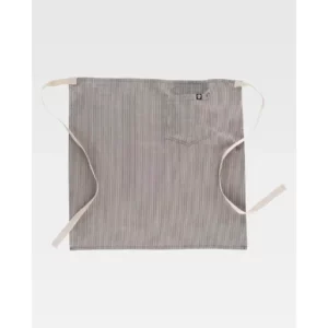 Delantal francés largo a rayas WorkTeam M733, Gris/Natural, vista frontal