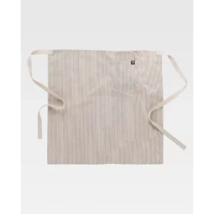Delantal francés largo a rayas WorkTeam M733, Natural/Gris, vista frontal