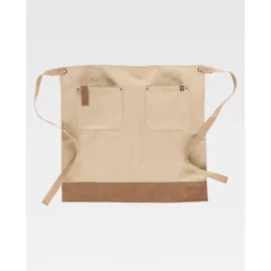 Delantal francés largo canvas WorkTeam M741, Beige/Marron, vista frontal