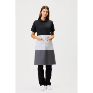 Delantal francés largo canvas WorkTeam M751, Gris claro/Gris, vista con persona