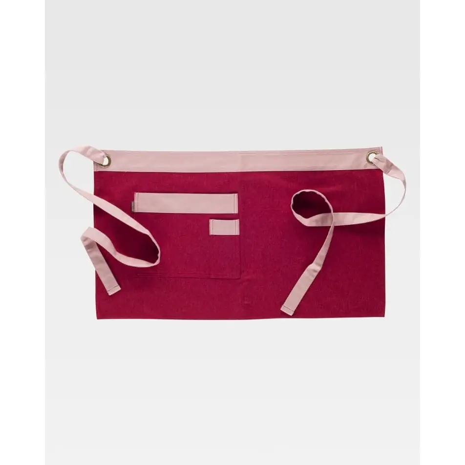 Delantal francés corto canvas WorkTeam M755 3 Delantal francés corto canvas WorkTeam M755, Granate/Rosa claro, vista frontal