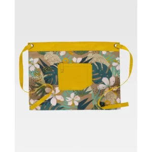 Delantal francés canvas WorkTeam M757, Estampado hojas tropicales/Mostaza, vista frontal