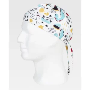 Bandana estampada WorkTeam M861, Estampado/Rojo, vista oblicua sobre maniquí