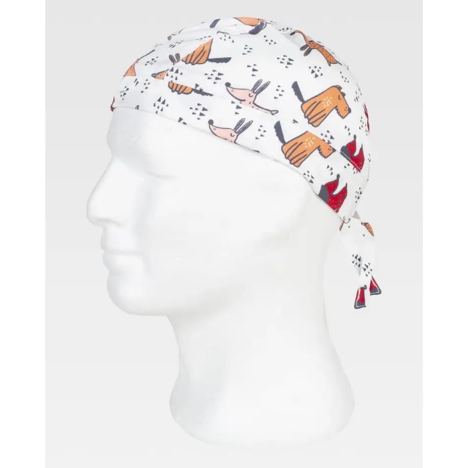 Bandana estampada WorkTeam M862 3 Bandana estampada WorkTeam M862, Estampado/Rojo, vista oblicua sobre maniquí
