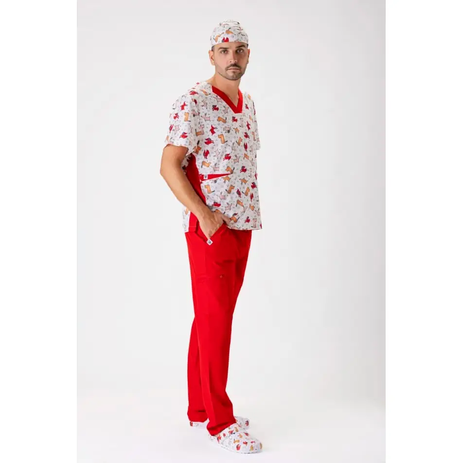 Bandana estampada WorkTeam M862 2 Bandana estampada WorkTeam M862, Estampado/Rojo, vista con persona
