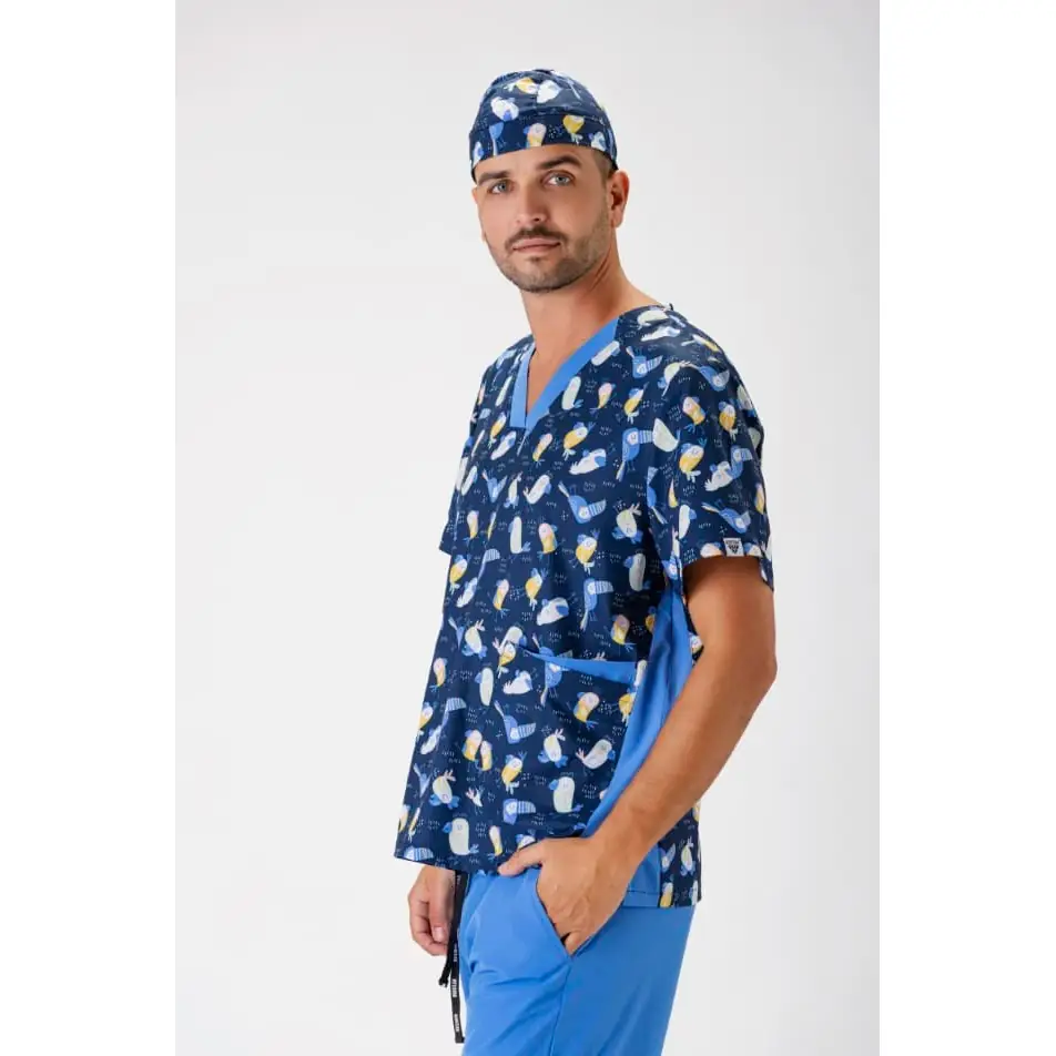Bandana estampada WorkTeam M863 2 Bandana estampada WorkTeam M863, Estampado/Azul celeste, vista con persona