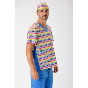 Bandana estampada WorkTeam M864, Estampado/Azul celeste, vista con persona