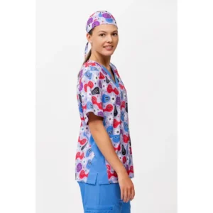 Bandana estampada WorkTeam M866, Estampado/Azul celeste, vista con persona