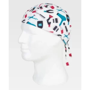 Bandana estampada WorkTeam M867, Estampado/Negro, vista oblicua sobre maniquí