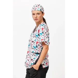 Bandana estampada WorkTeam M867, Estampado/Negro, vista con persona