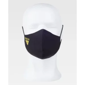 Mascarilla textil WorkTeam MSK1309, Negro, vista frontal sobre maniquí