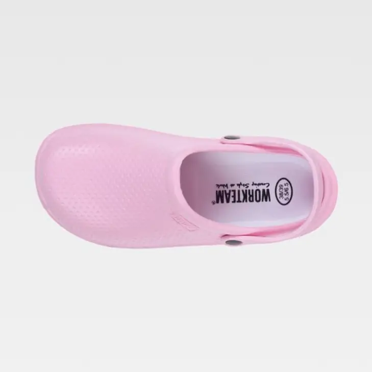 Zueco WorkTeam P2006 53 Zueco WorkTeam P2006, Rosa claro, vista cenital de un zapato