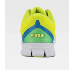 Zapatilla deportiva WorkTeam P4001, Amarillo flúor, vista del talón