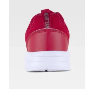 Zapatilla deportiva WorkTeam P4002, Rojo, vista del talón
