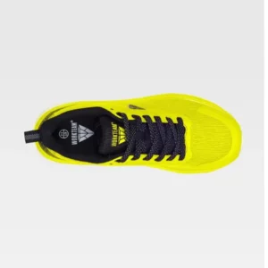 Zapatilla deportiva WorkTeam P4004, Amarillo flúor, vista cenital de un zapato