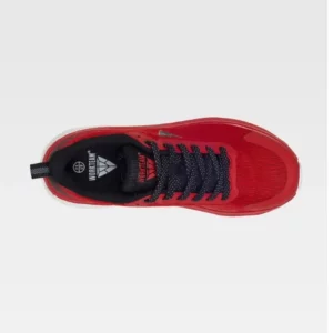 Zapatilla deportiva WorkTeam P4004, Rojo, vista cenital de un zapato