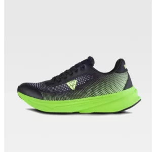 Zapatilla deportiva WorkTeam P4005, Negro/Verde flúor, vista lateral izquierda