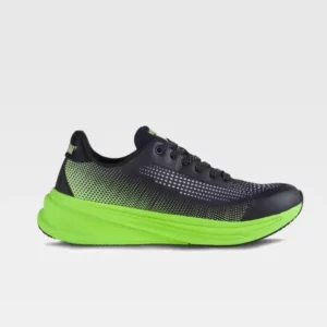 Zapatilla deportiva WorkTeam P4005, Negro/Verde flúor, vista lateral derecha