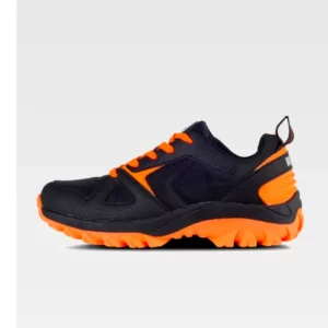 Zapatilla de trekking WorkTeam P4014, Negro/Naranja flúor, vista lateral izquierda