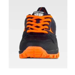 Zapatilla de trekking WorkTeam P4014, Negro/Naranja flúor, vista frontal