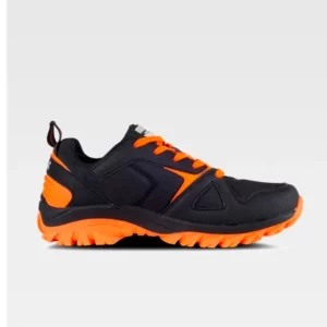 Zapatilla de trekking WorkTeam P4014, Negro/Naranja flúor, vista lateral derecha
