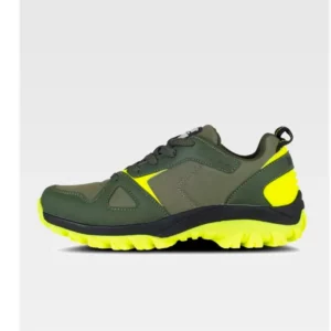 Zapatilla de trekking WorkTeam P4014, Verde caza/Amarillo flúor, vista lateral izquierda