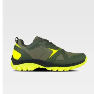 Zapatilla de trekking WorkTeam P4014, Verde caza/Amarillo flúor, vista lateral derecha