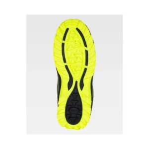 Zapatilla de trekking WorkTeam P4014, Verde caza/Amarillo flúor, vista de la suela