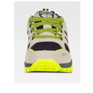 Zapatilla de trekking WorkTeam P4015, Gris claro/Amarillo flúor, vista frontal