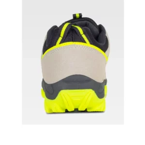 Zapatilla de trekking WorkTeam P4015, Gris claro/Amarillo flúor, vista del talón