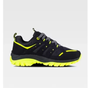 Zapatilla de trekking WorkTeam P4015, Negro/Amarillo fluor, vista lateral derecha