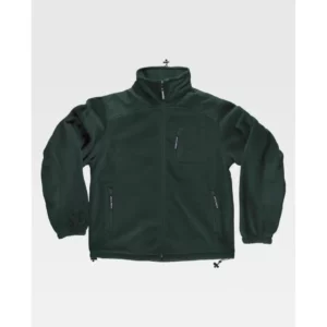 Chaqueta polar con coderas WorkTeam S4000, Verde oscuro, vista frontal