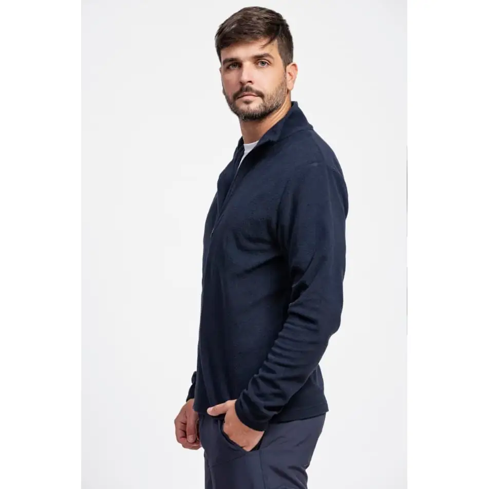 Chaqueta polar segunda piel WorkTeam S4002 17 Chaqueta polar segunda piel WorkTeam S4002, Marino, vista lateral con modelo