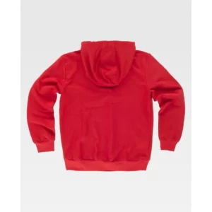 Sudadera básica con capucha WorkTeam S5506, Rojo, vista trasera